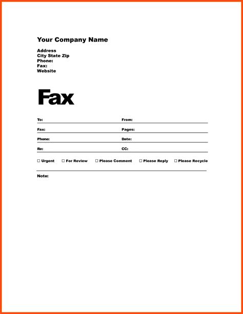 Free professional fax cover sheet template