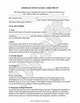 Self Storage Rental Agreement Template Images