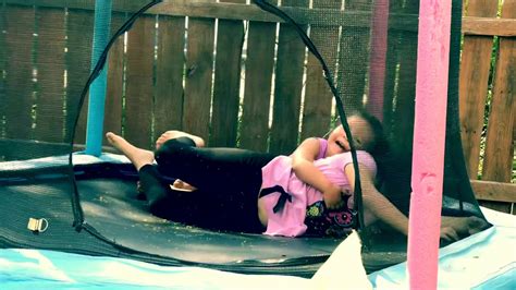 my girls wrestling on the trampoline 😊 youtube