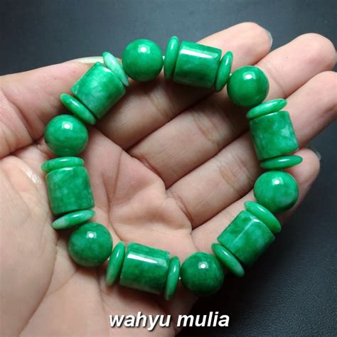 Gelang Batu Giok Jade Hijau Asli (Kode 904) - Wahyu Mulia