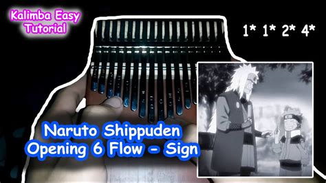 Naruto Shippuden Opening 6 Flow Sign Easy Kalimba Tutorial Youtube
