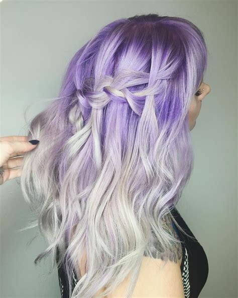 Lavender Hair Lavender Fade A Braided Look That Fades From Bright