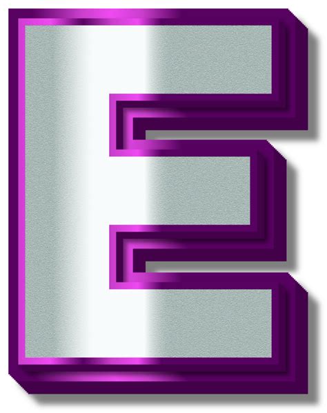 3d Luxury Silver Purple Alphabet Letter E 34097715 Png
