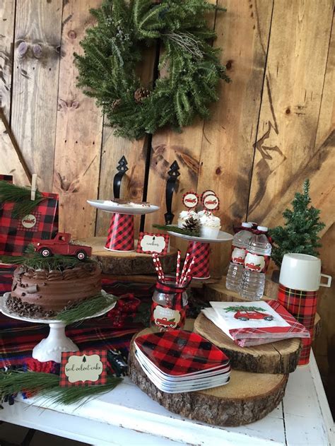 kara s party ideas vintage rustic plaid christmas party kara s party ideas