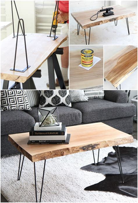 Wood slab table plan ideas : 20 Easy & Free Plans to Build a DIY Coffee Table - DIY ...