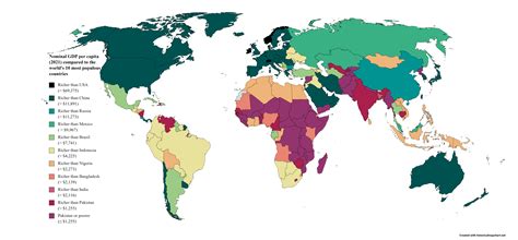 GDP Per Capita Compared To The World S Most Populous Countries MapPorn