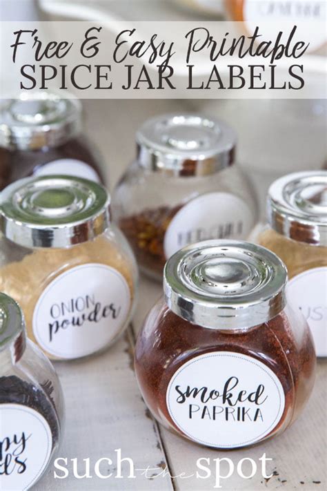 Free Printable Spice Jar Labels Organized Spice Rack