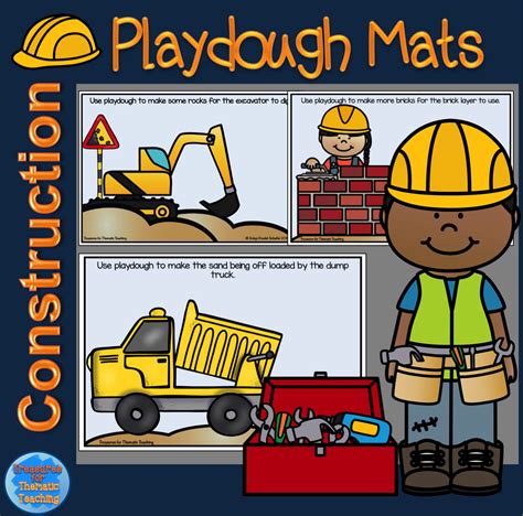 Construction Playdough Mats Construction Activities Preschool