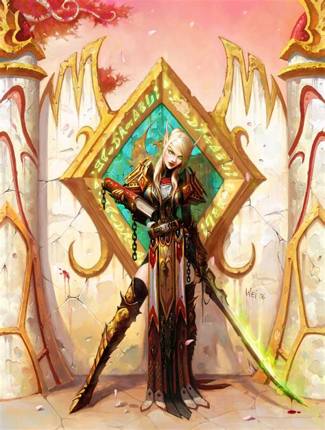 Wei Blood Elf Warcraft Warcraft World Of Warcraft Highres Armor Blonde Hair Book Elf