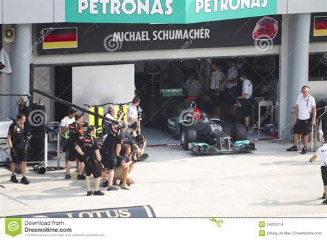 Official twitter of f1 legend michael schumacher. Michael Schumacher Exits Pit Garage Editorial Stock Image ...