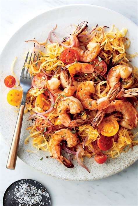 Pan Seared Shrimp With Rosemary Spaghetti Squash Recipe Myrecipes