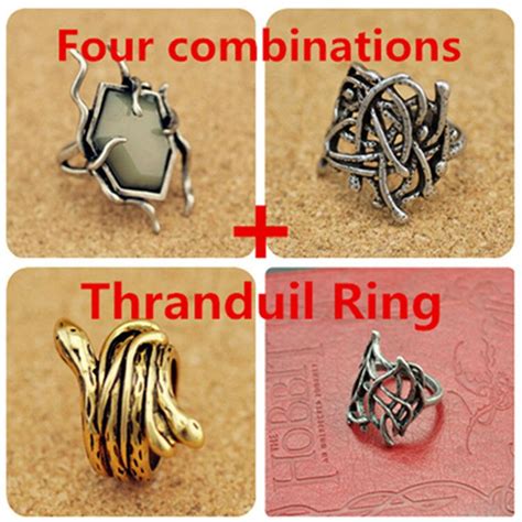 The Hobbit Thranduil Ring Four 4 Rings Set Mirkwood Elf King Ring Lotr