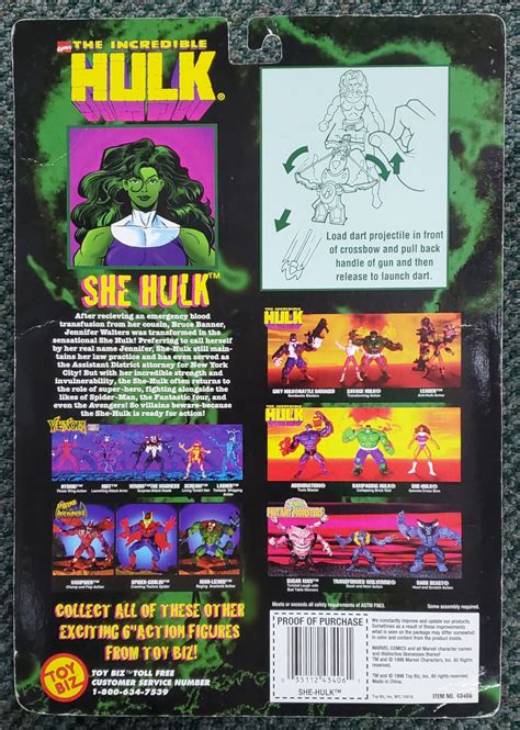 Toy Biz Incredible Hulk She Hulk Action Figure Mint On Card The Toys Time Forgot
