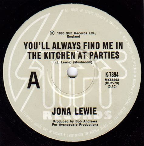 jona lewie you ll always find me in the kitchen at parties 1980 vinyl discogs