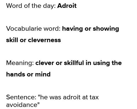 Word Of The Day Vocabulary With Meaning Use It In A Sentence And
