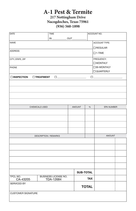 Pest control quotation format pdf fill online printable. pest and termite control simple invoice design | Termite ...