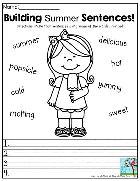 Summer Review No Prep 1st Grade Summer Worksheets Kindergarten