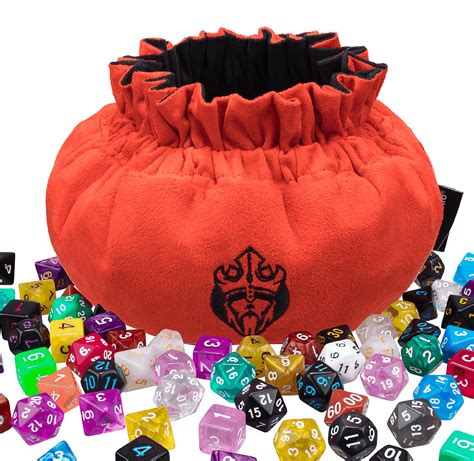 Large Dice Bags With Pockets Orange Capacity 150 Dices Great For