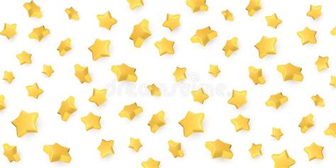 3d Golden Flying Stars Holiday Design Element Realistic 3d Yellow