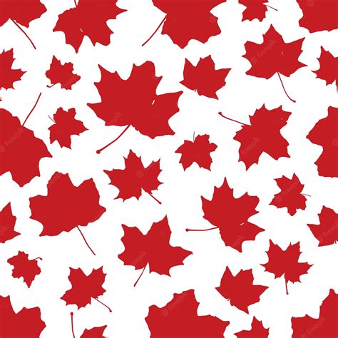 Premium Vector Red Maple Leaves Seamless Vector Pattern
