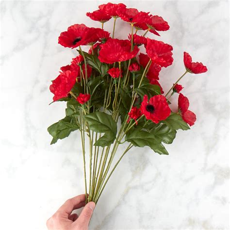 Check spelling or type a new query. Red Artificial Poppy Bush - Spring + Summer Flowers ...