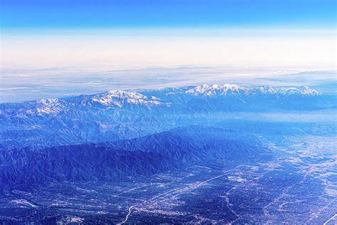 Aerial View Of Mt Baden Power Mt Baldy Mt San Bernardino And Mt San