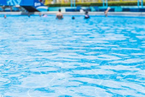 Swimming Pool Blue Water People Leisure Playing In Summer Season Stock