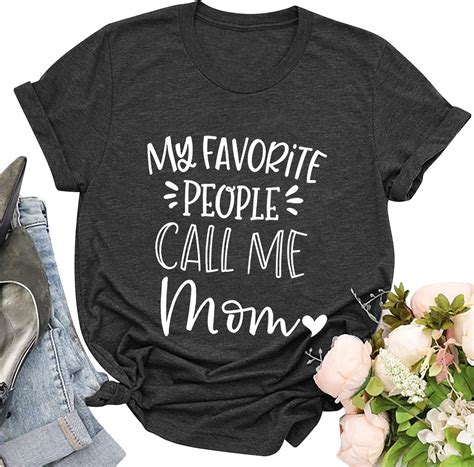 MOUSYA My Favorite People Call Me Mama Letter Graphic Women Short