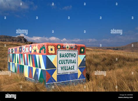 South Africa Basotho Cultural Village Entrace Marker Stock Photo Alamy