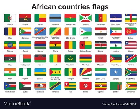 African Countries Flag Buttons Vector Image On Vectorstock