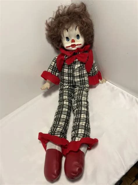 Vintage Pantomime Harlequin Clown Doll Porcelain Face And Hands Fabric Feet 20 3995 Picclick