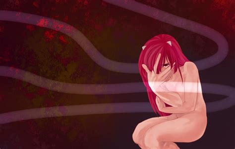 Rule 34 1girls Elfen Lied Female Female Only Hair Over One Eyes Horns Lucy Elfen Lied Nude