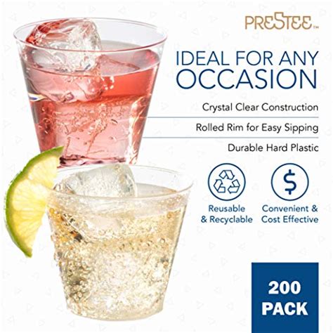 Small Clear Plastic Cups 5 Oz 200 Pack Hard Disposable Cups