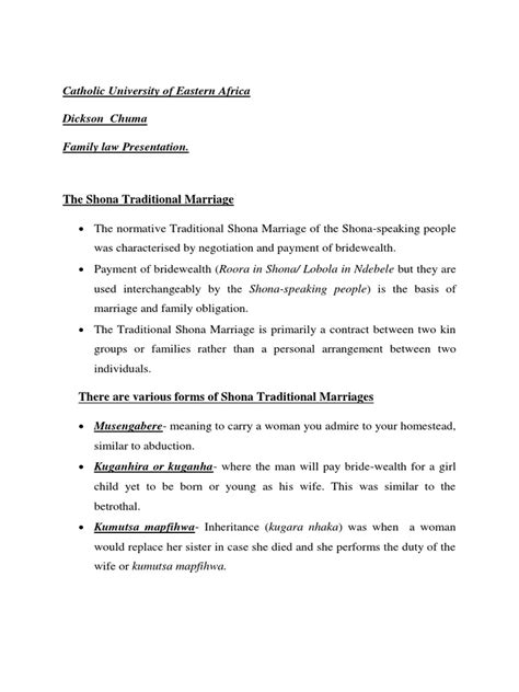 Shona Marriages Pdf Courtship Marriage