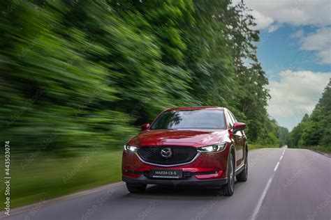 Luxury Red Car On Mazda Test Drive Day Mazda Cx 5 Kyiv Ukraine 2021