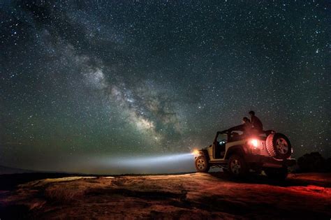 Nature Landscape Milky Way Night Stars Starry Night Jeep Utah