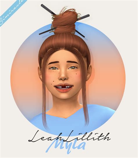 Simiracle Leahlillith`s Myla Hair Retextured Kids Version Sims 4 Hairs