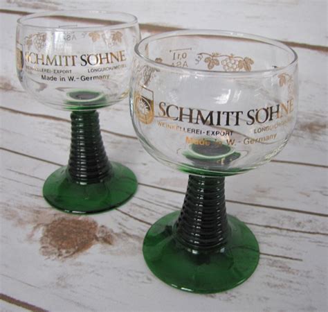 vintage green stemmed german wine glass the roemer wine glass etsy