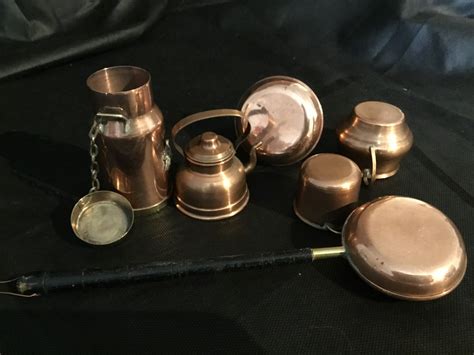 6 Vintage Miniature Copper Items Copper Ornaments Small Etsy