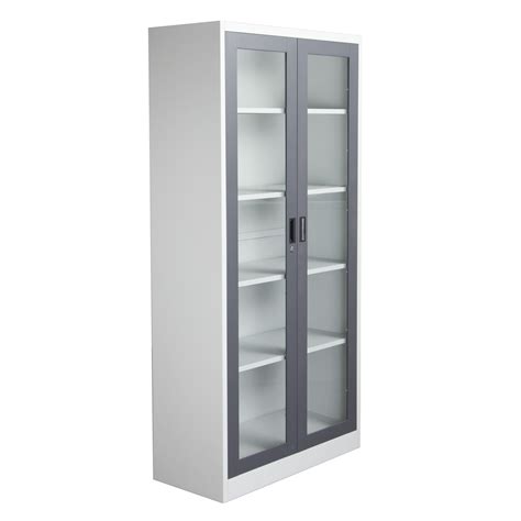 Bookcase, white finish, with glass doors and shelves. 2020 Latest White Bookcases With Doors