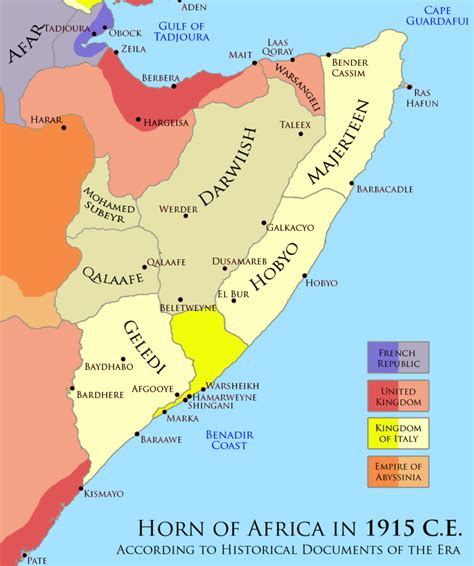 Horn Of Africa During 1915 Horn Of Africa Africa Map Historical