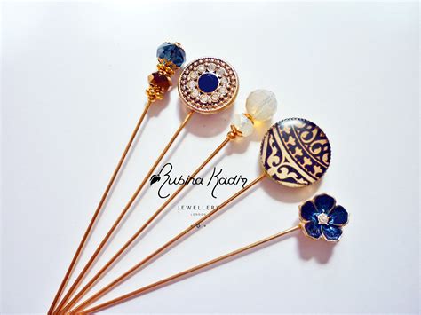 Coco Blue Hijab Pin Set Exclusively Designed By Rubina Kadir To