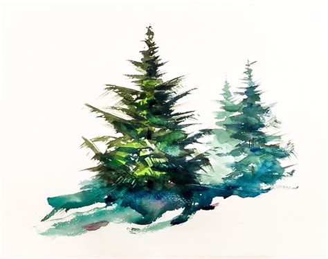 Diy christmas tree decorations are in fashion. Watercolor Trees For Beginners at GetDrawings | Free download