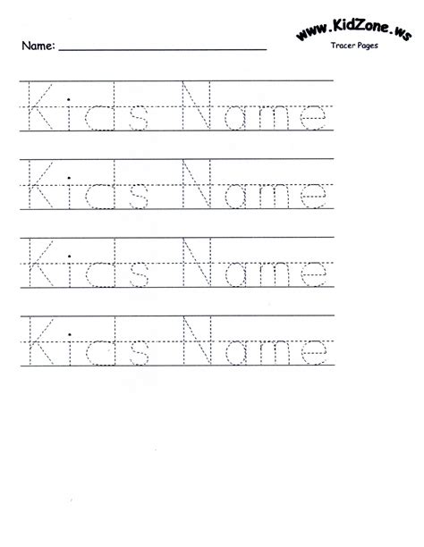 Pre K Name Tracing Worksheets