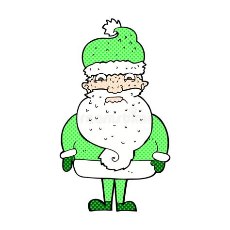 Comic Cartoon Grumpy Santa Claus Stock Illustration Illustration Of