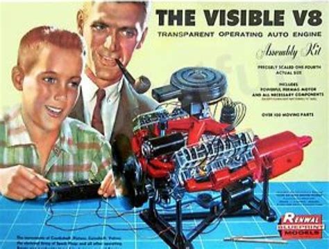 Renwal Visible Operating V8 Engine Introduced In 1958 Model Cars