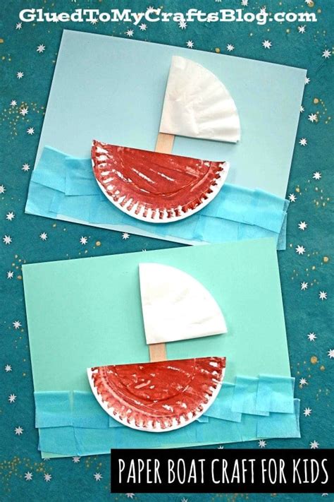 Paper Plate And Coffee Filter Boat Craft