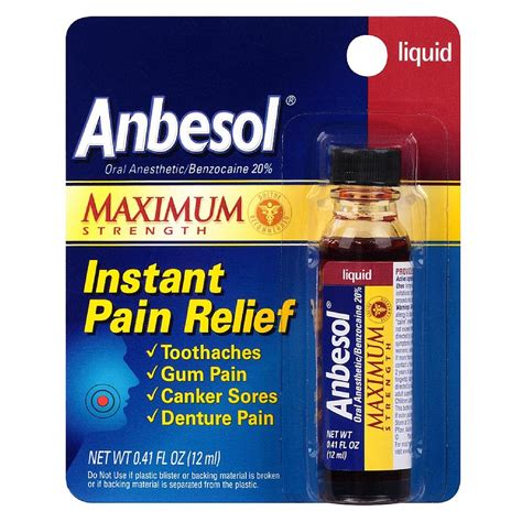 Anbesol Maximum Strength Instant Pain Relief Liquid 041 Oz — Qarstores