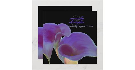 Pixdezines Purple Calla Liliesdiy Invitation Zazzle