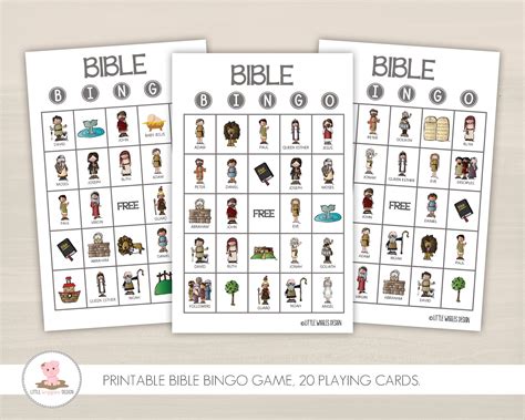 Printable Bible Bingo Game Bible Story Activity Sunday Etsy